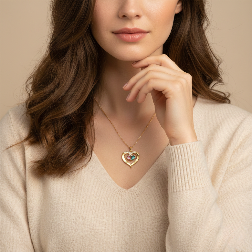 Birthstone Heart Necklace