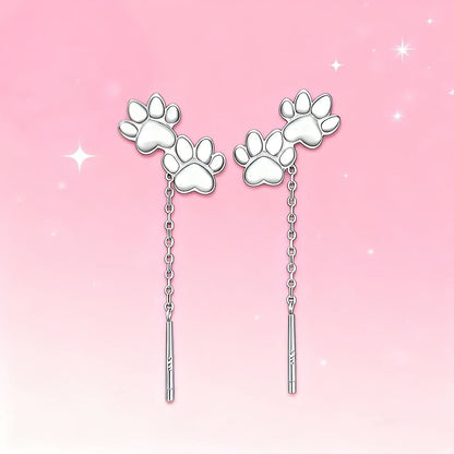 Paw Print Threader Earrings