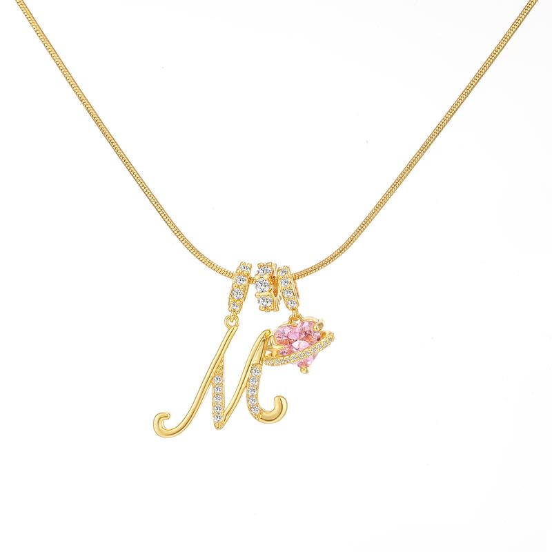 Initial Heart Charm Necklace