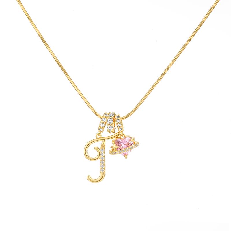 Initial Heart Charm Necklace