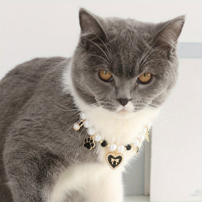 Pearl Charm Cat Necklace