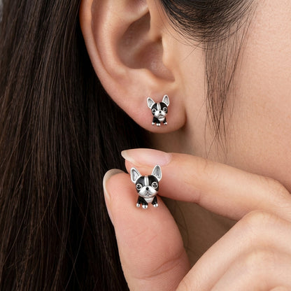 Boston Terrier Stud Earrings