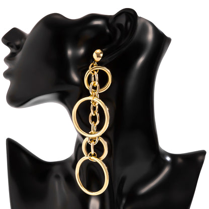 Punk Circle Link Chain Earrings