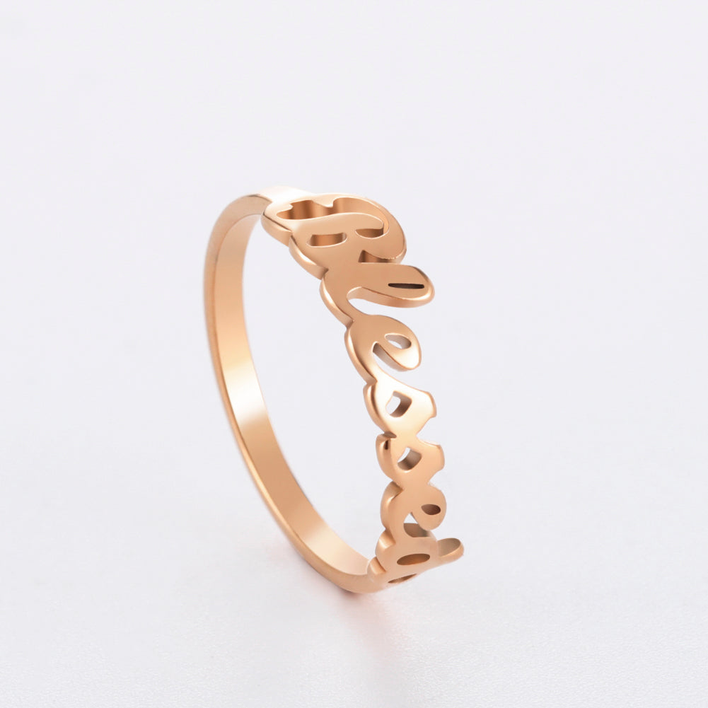 Stainless Steel “Blessed” Ring