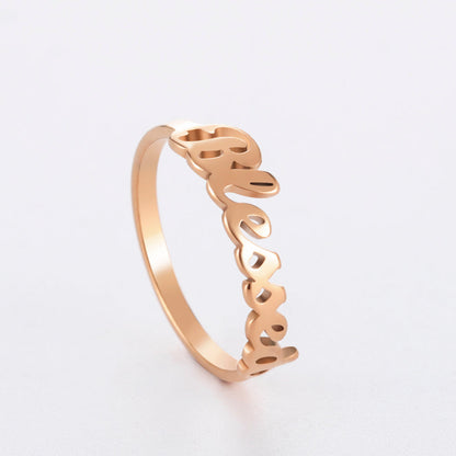 Stainless Steel “Blessed” Ring
