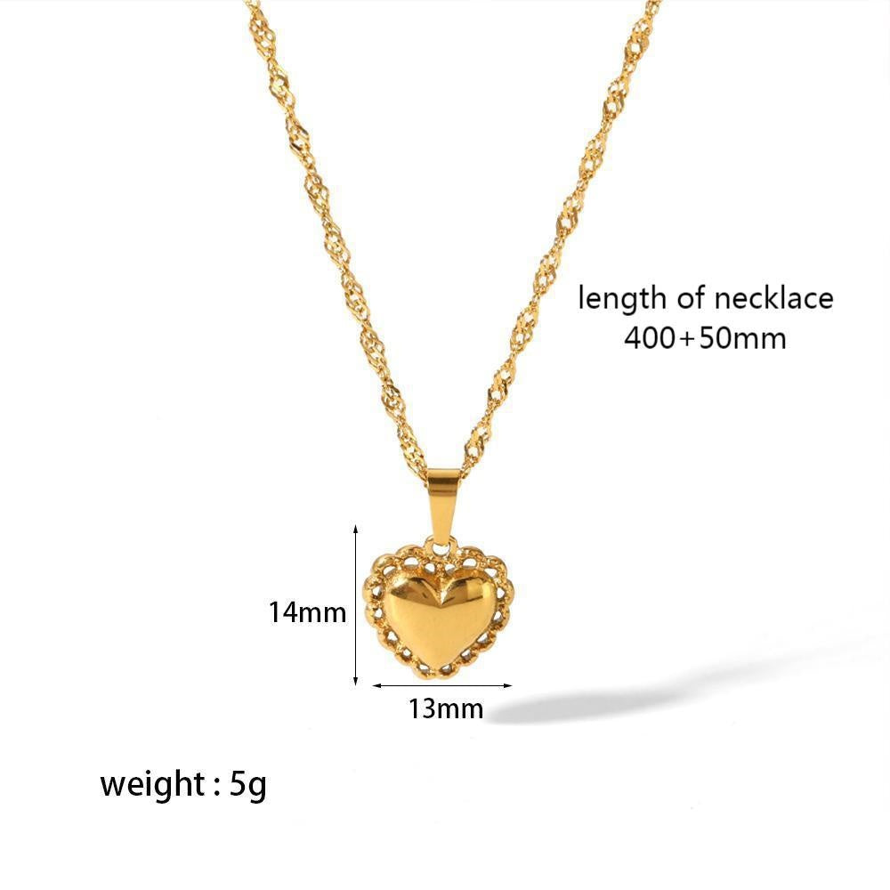 Dainty Gold Heart Choker Necklace