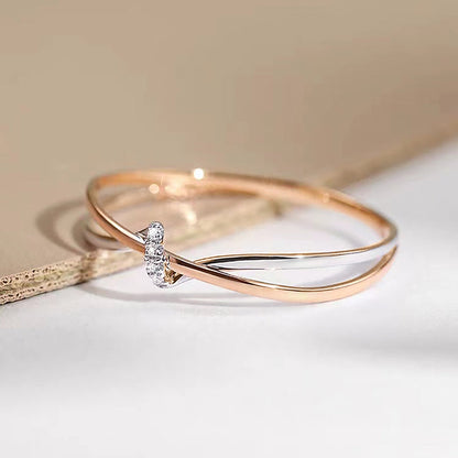 Elegant Twist Duo-Tone Ring