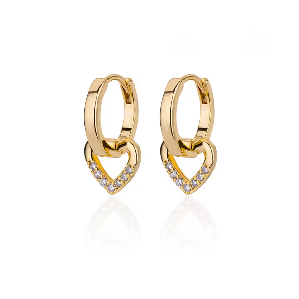 Hollow Heart Dangle Drop Earrings