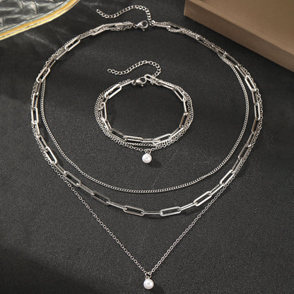 5pc Pearl Accent Jewelry Set