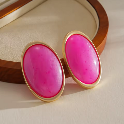 Vintage Oval Stud Earrings
