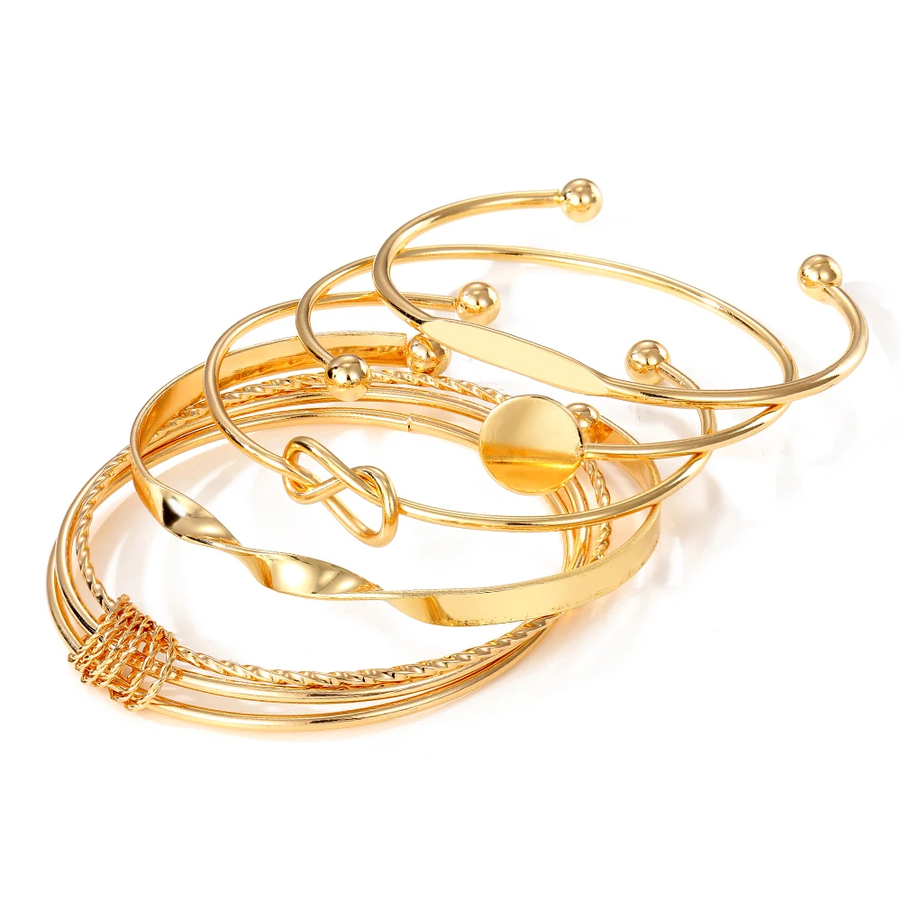5pc Twist & Tie Bracelet Stack