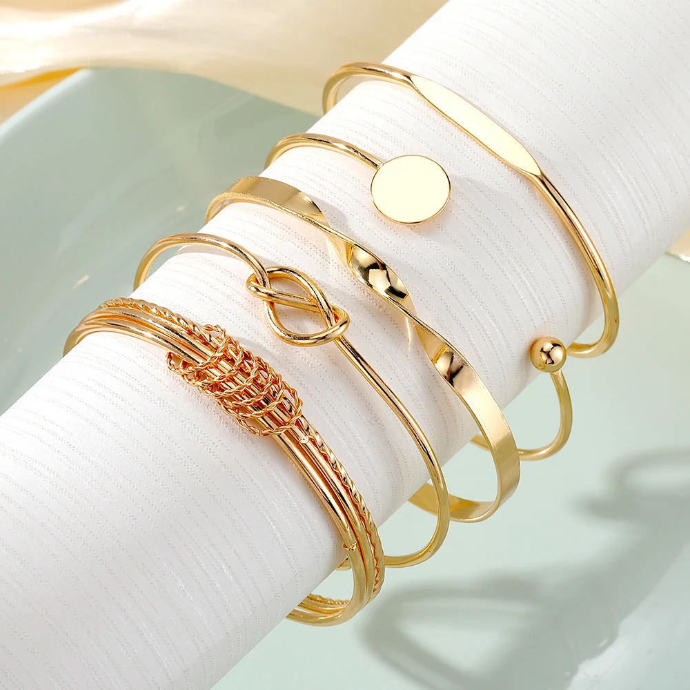 5pc Twist & Tie Bracelet Stack