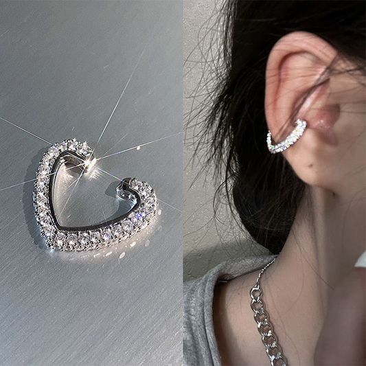 Crystal-Laced Heart Hoop Charm