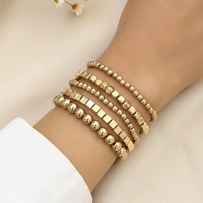 5pc Boho Geometric Beaded Bracelet Set