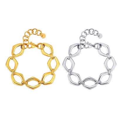 Diamond-Shaped Gold Link Bracelet