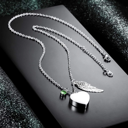 Heart Urn Birthstone Necklace