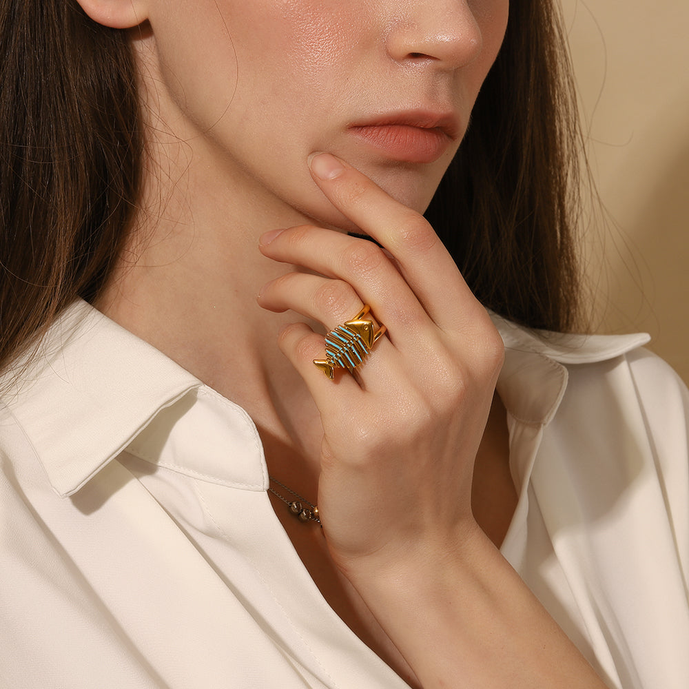 Colorful Fish Statement Ring