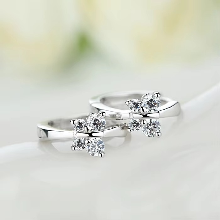Butterfly Zirconia Huggie Earrings