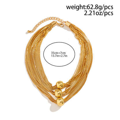 Chunky Gold Ball Choker Necklace
