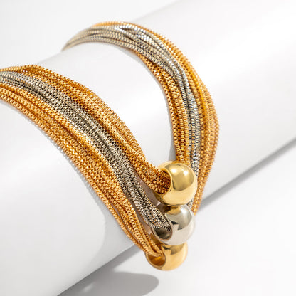 Chunky Gold Ball Choker Necklace