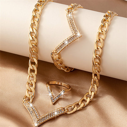 3pc V-Shape Chain Jewelry Set