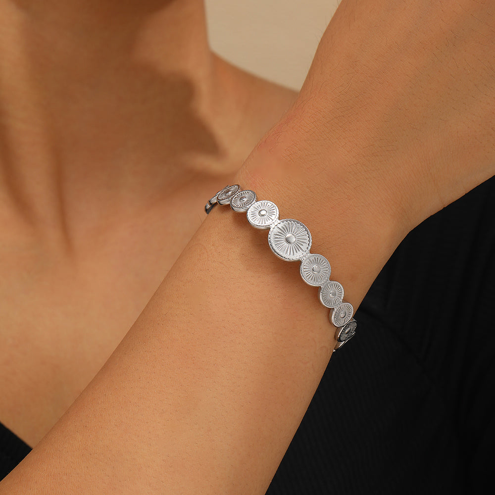 Sunburst Medallion Gold Bracelet