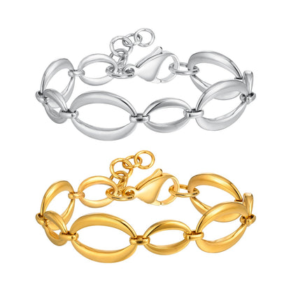 Gold Oval Link Chain Bracelet