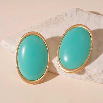 Vintage Oval Stud Earrings