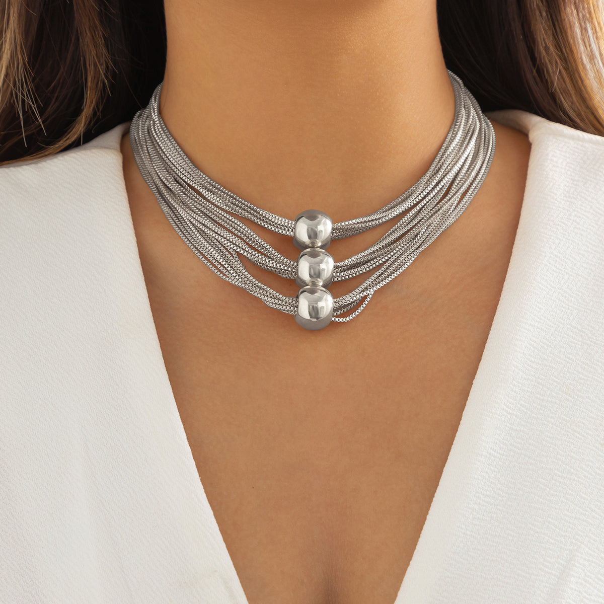 Chunky Gold Ball Choker Necklace