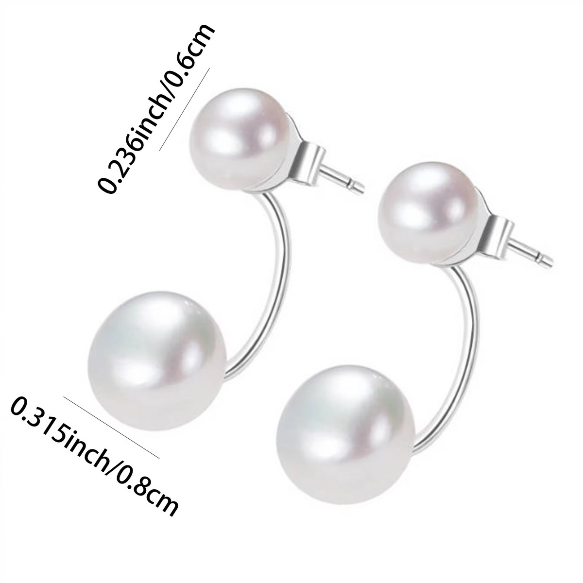 Double Pearl Drop Earrings