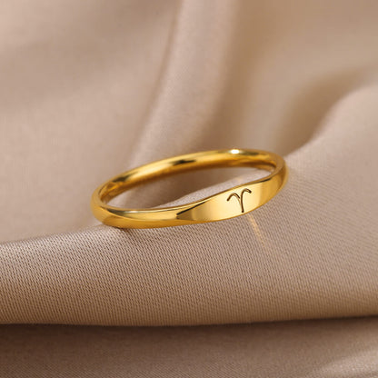 Zodiac Constellation Stainless Steel Ring