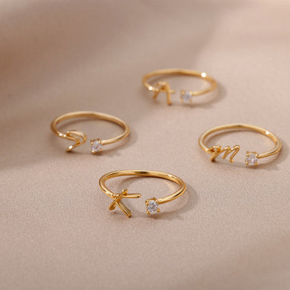 Mini Zircon Initial Ring