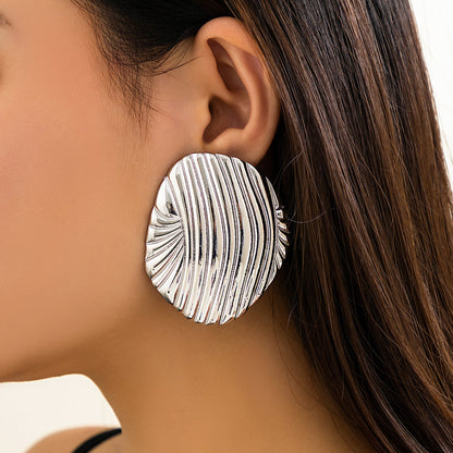 Textured Dome Gold Stud Earrings