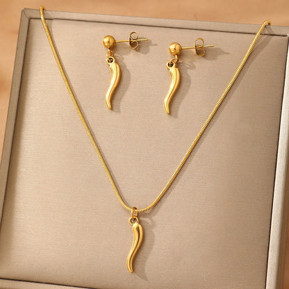 2pc Curved Charm Jewelry Set