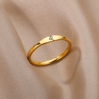 Zodiac Constellation Stainless Steel Ring