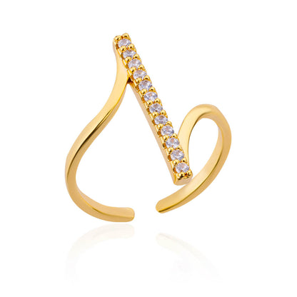 Crystal Line Wrap Ring