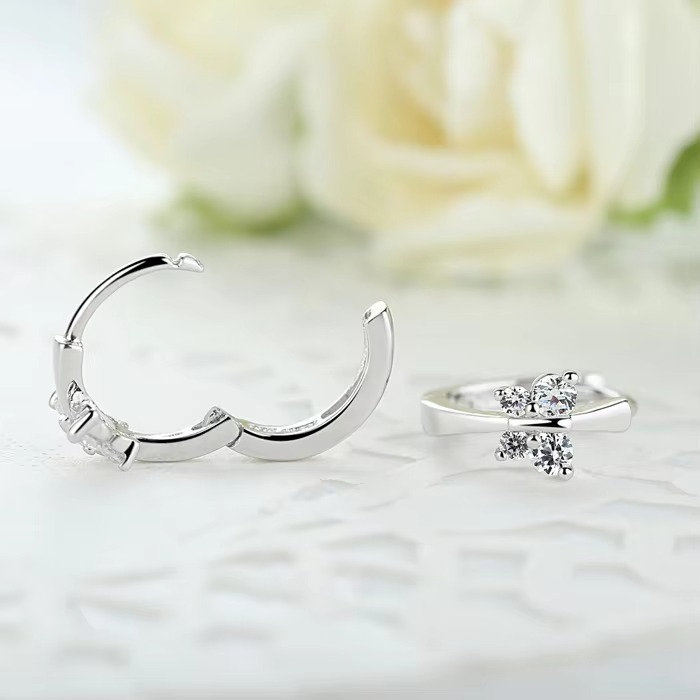 Butterfly Zirconia Huggie Earrings