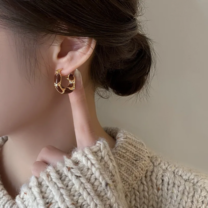 Vintage U-Shaped Hoop Earrings