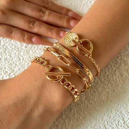 Cuban Link Coin Pendant Bracelet
