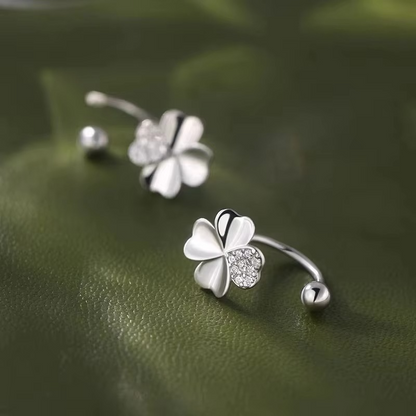 Crystal Clover Drop Earrings