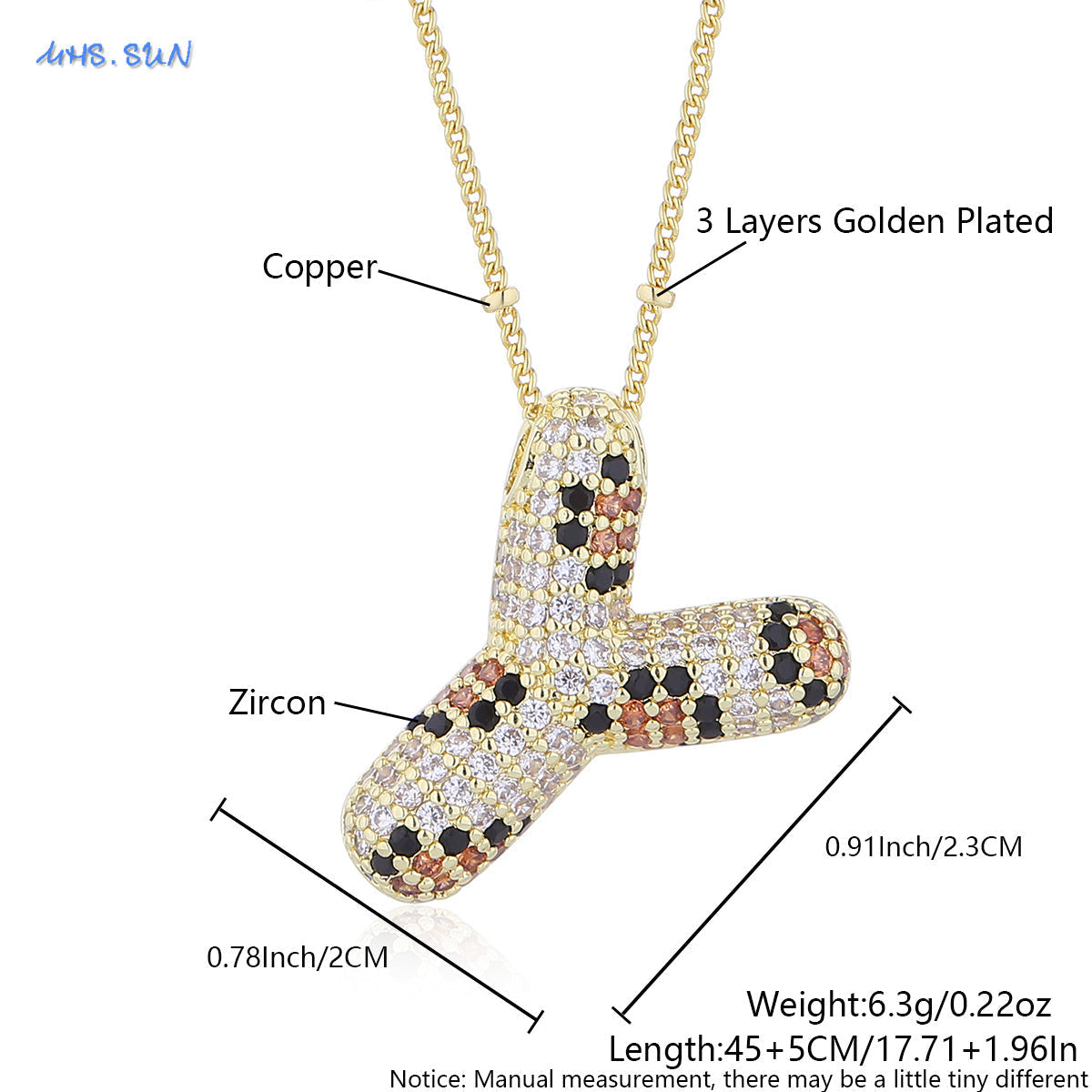Leopard Print Bling Initial Pendant Necklace