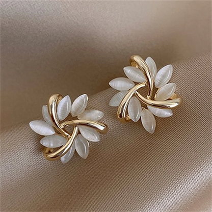 Opal Flower Earrings