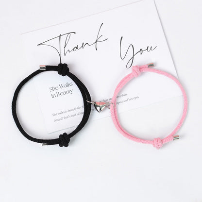 2pc Black & White Heart Couple Bracelets