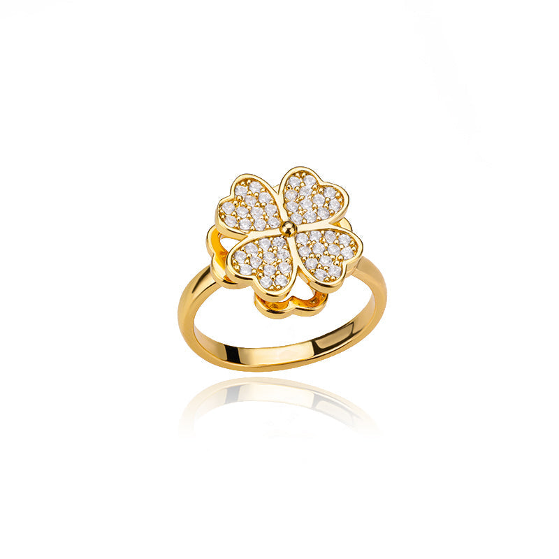 Four Leaf Clover Spinner Ring
