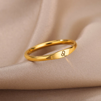 Zodiac Constellation Stainless Steel Ring
