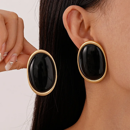 Vintage Oval Stud Earrings