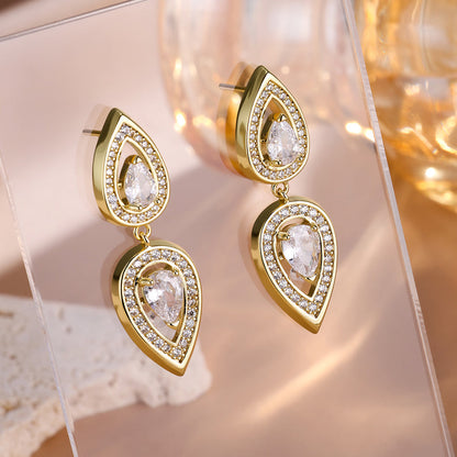 Teardrop Crystal Drop Earrings