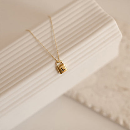 Initial Padlock Pendant Necklace