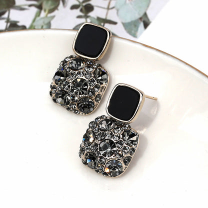 Vintage Purple Crystal Drop Earrings