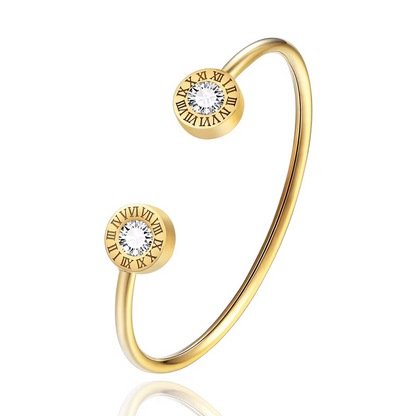 Roman Numeral Open Cuff Bracelet